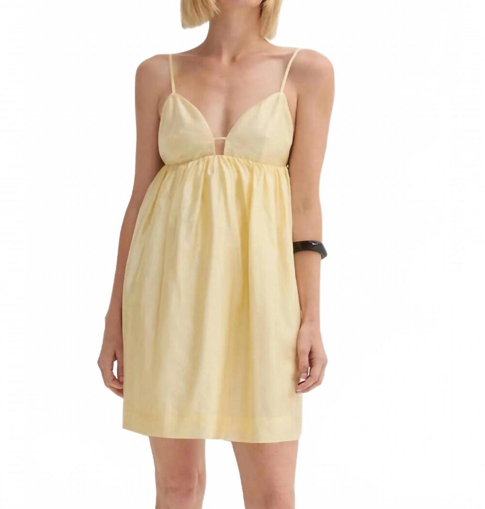 NEW CRESCENT sylvie babydoll mini dress in yellow